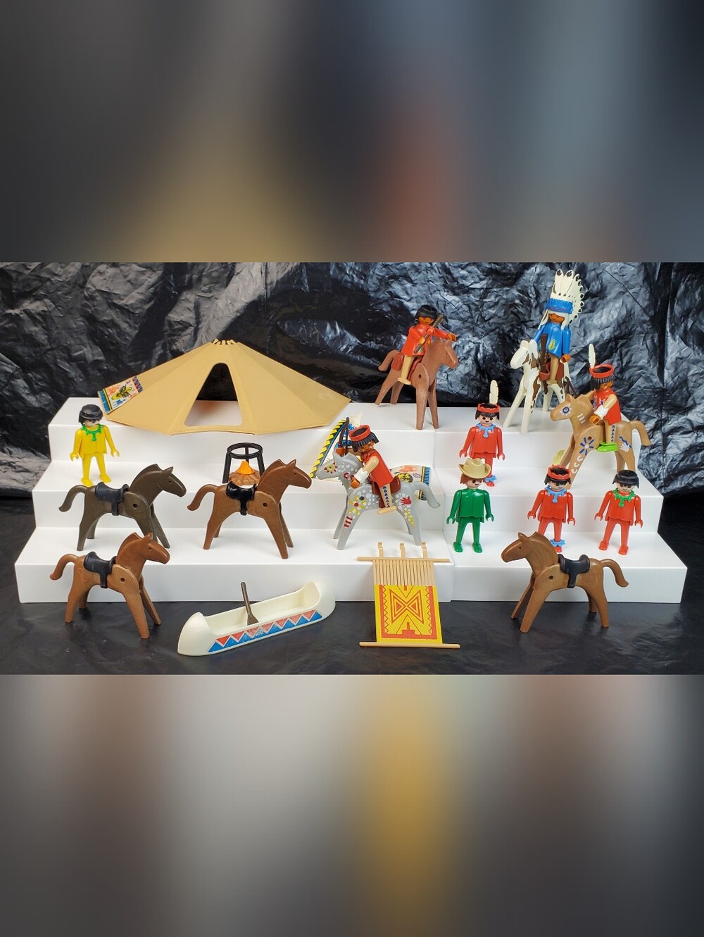 Playmobil Geobra VTG 1974 Indian Village Replacement Pieces Mixed Lot READ - GUC